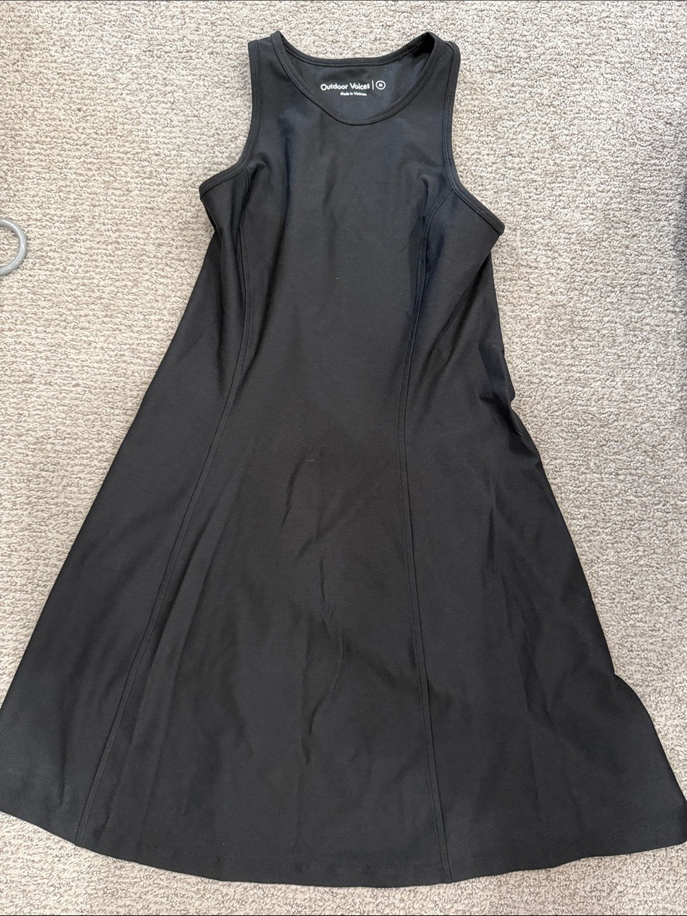 Outdoor Voices Black Racerback Flared Midi Dress